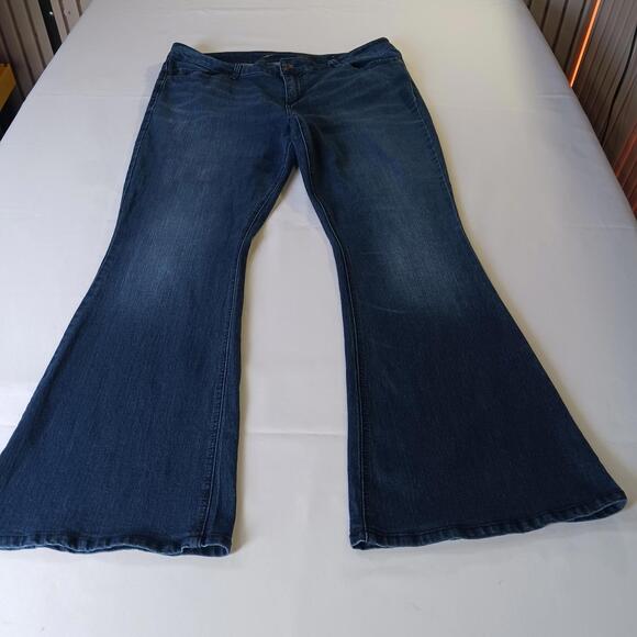 Seven7 Flare Women's Blue Cotton Blend Denim Bootcut Jeans Size 16 (36×32) - Picture 9 of 16